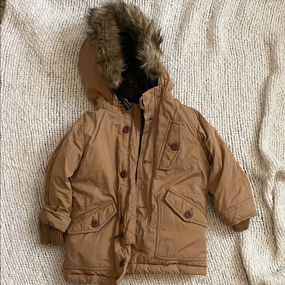 GAP Brown and Gray Fleece Jacket